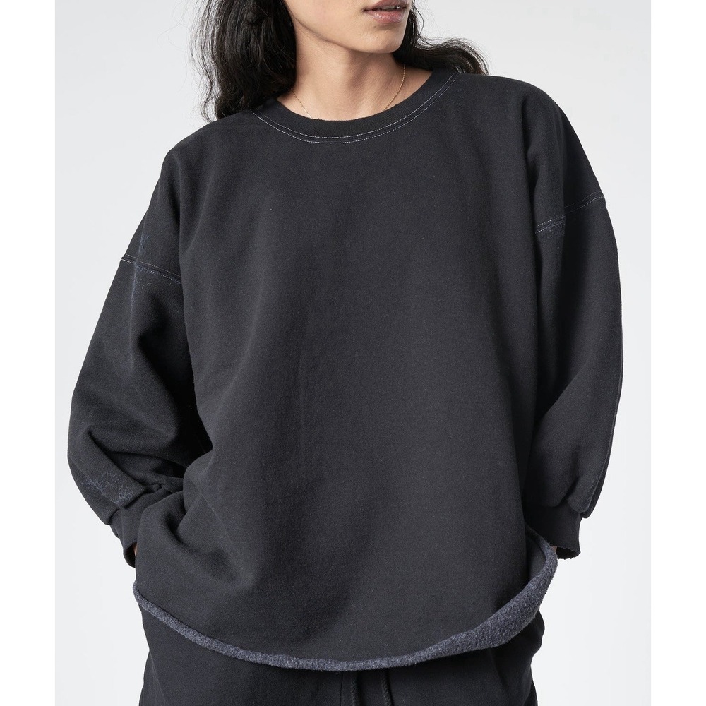 Rachel Comey Fond Sweatshirt Charcoal Oversized Distressed Reconstructed XS S